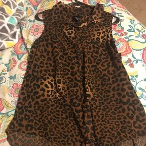 Sheer leopard tank top
